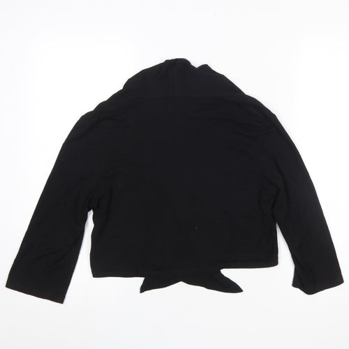 Debenhams Women’s Black Wrap Blouse Size 14 Long Sleeve Cotton Blend