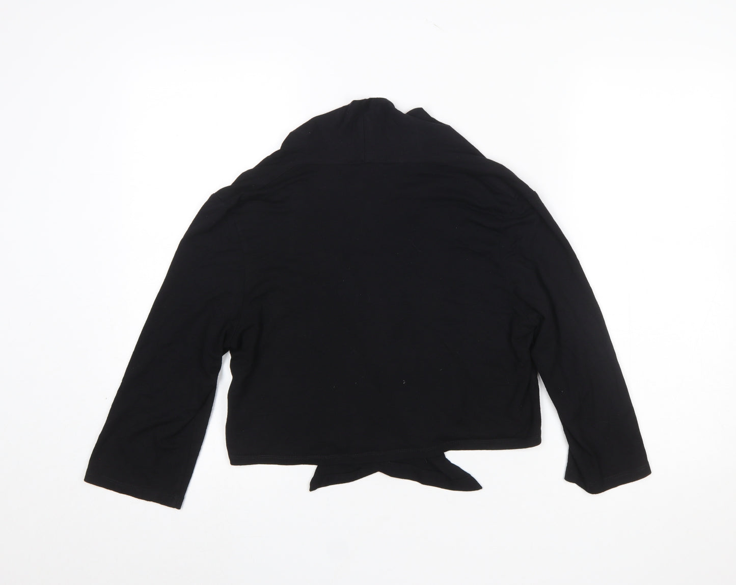 Debenhams Women’s Black Wrap Blouse Size 14 Long Sleeve Cotton Blend