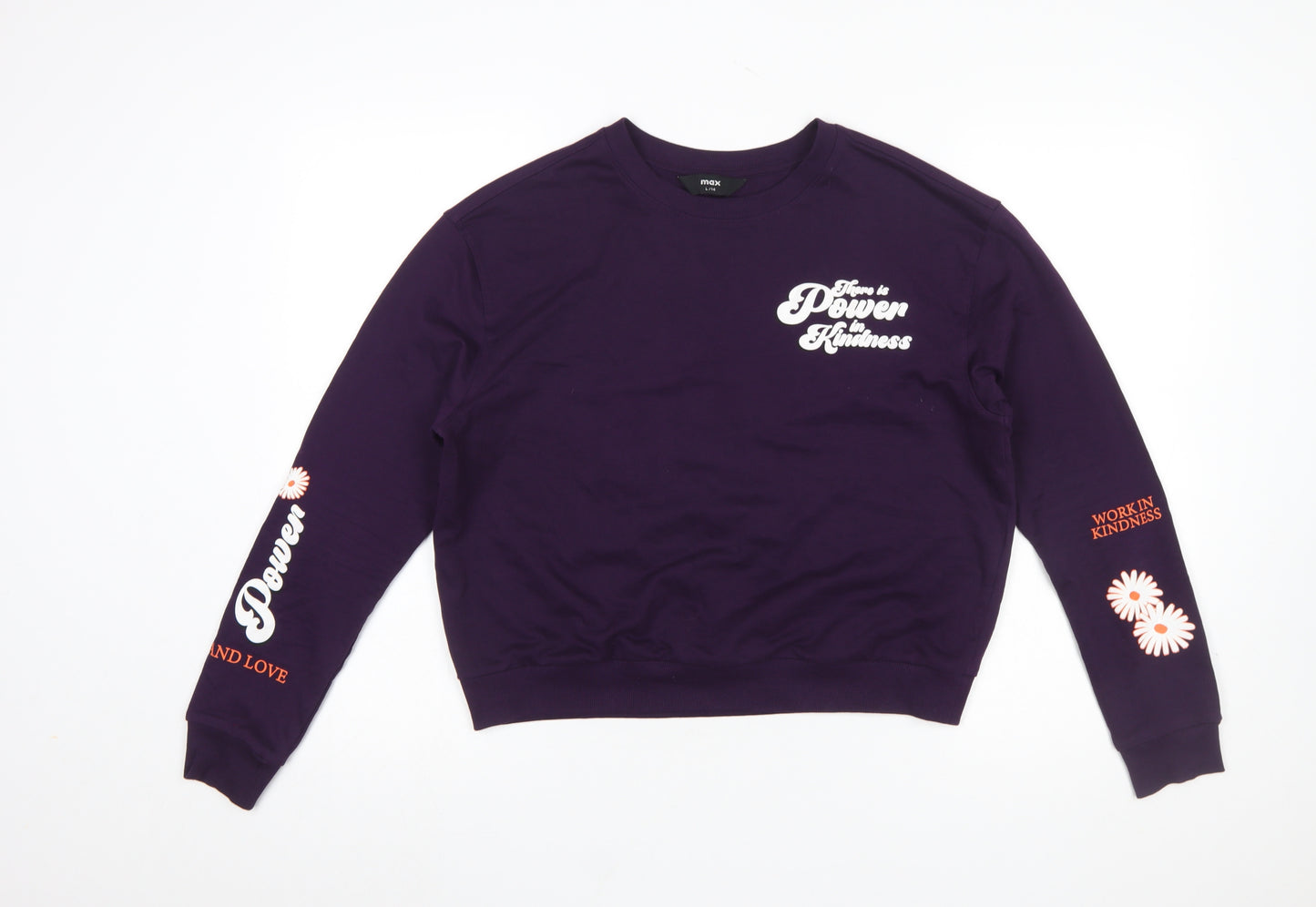 Max Women's Purple Graphic Pullover Sweatshirt Size 14