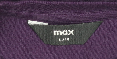 Max Women's Purple Graphic Pullover Sweatshirt Size 14
