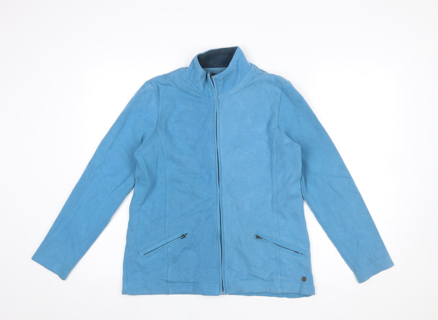 Dash Women Blue Size 10 Full Zip Cotton Hoodie Sweatshirt