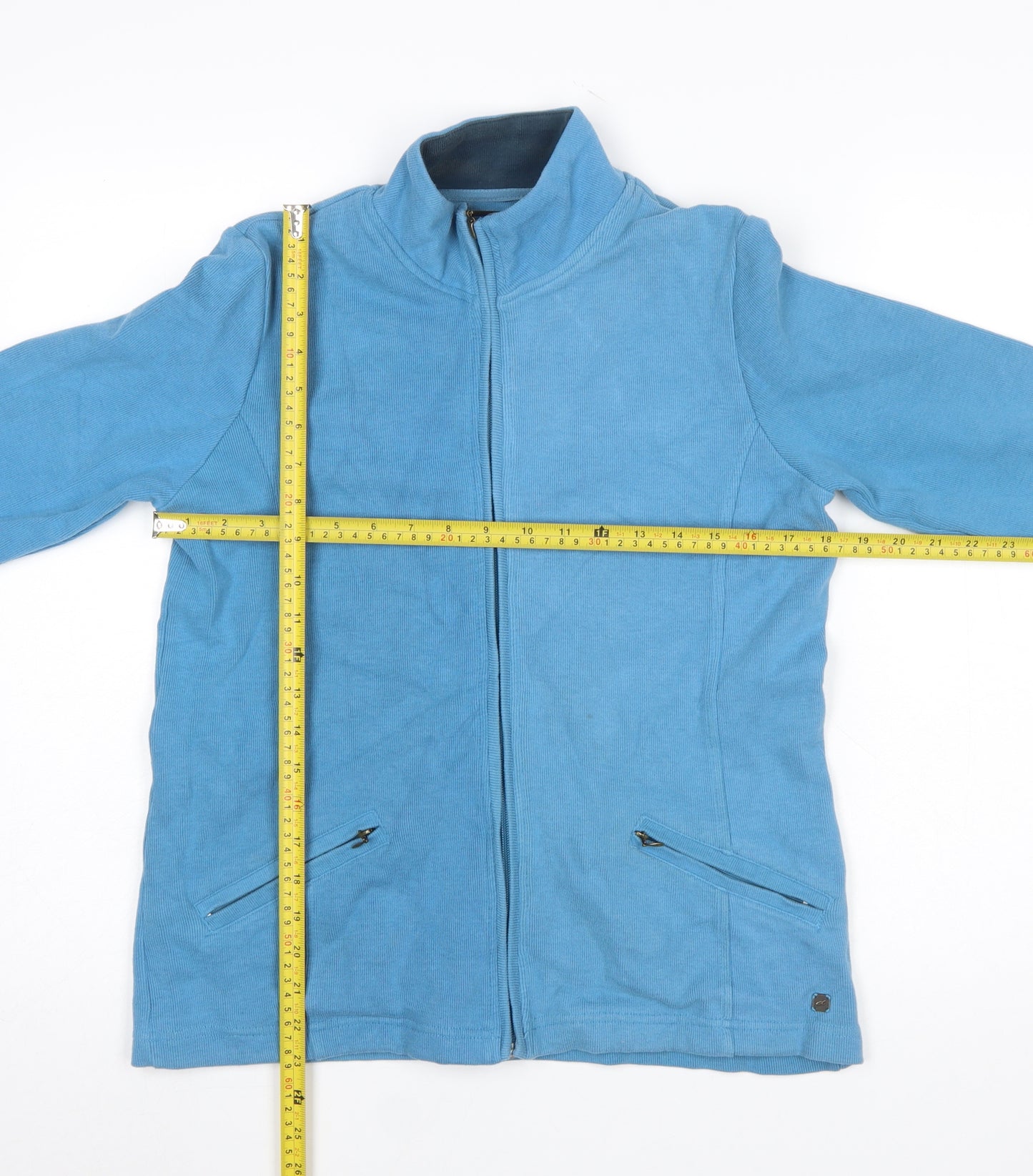 Dash Women Blue Size 10 Full Zip Cotton Hoodie Sweatshirt
