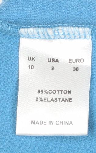 Dash Women Blue Size 10 Full Zip Cotton Hoodie Sweatshirt