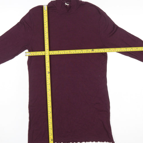 GAP Women’s Purple Mock Neck Long Sleeve Cotton Top Size S