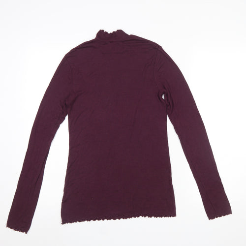 GAP Women’s Purple Mock Neck Long Sleeve Cotton Top Size S