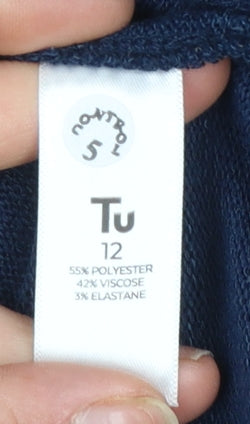 Tu Women’s Blue Sequin Butterfly Pullover Jumper Size 12