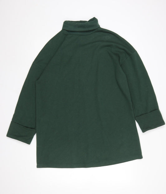 ASOS Women Green Roll Neck Long Sleeve Jersey Pullover Jumper UK 10