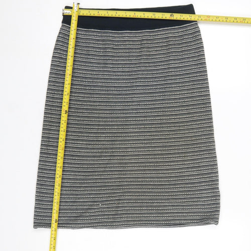 White Stuff Women's Blue Striped A-Line Knit Skirt Size 10