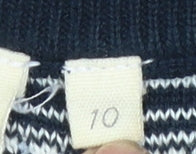 White Stuff Women's Blue Striped A-Line Knit Skirt Size 10