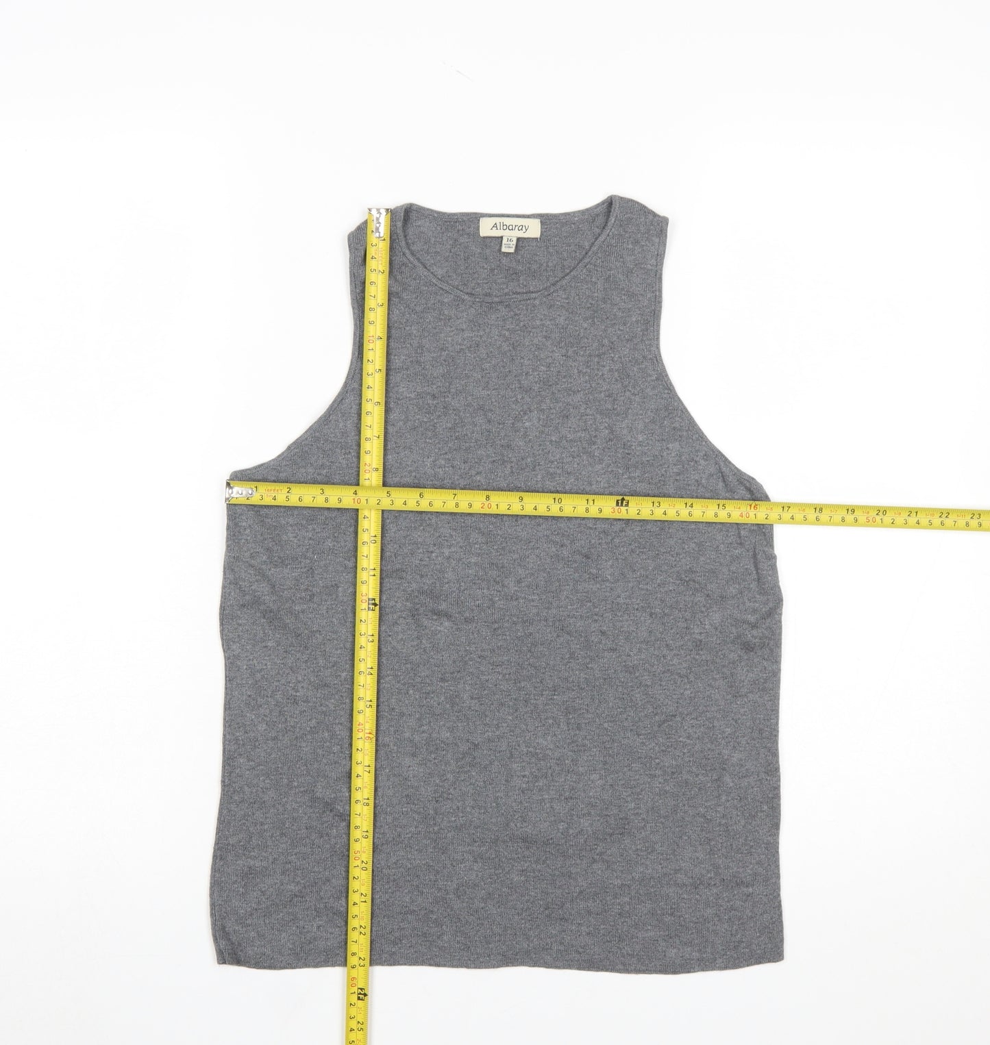 Albaray Women's Grey Knit Sleeveless Tank Top Size 16