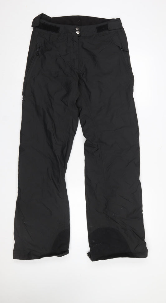 Wedze Womens Black Waterproof Snow Pants Size 12 Insulated Ski Trousers