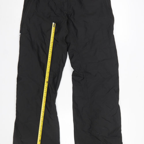 Wedze Womens Black Waterproof Snow Pants Size 12 Insulated Ski Trousers