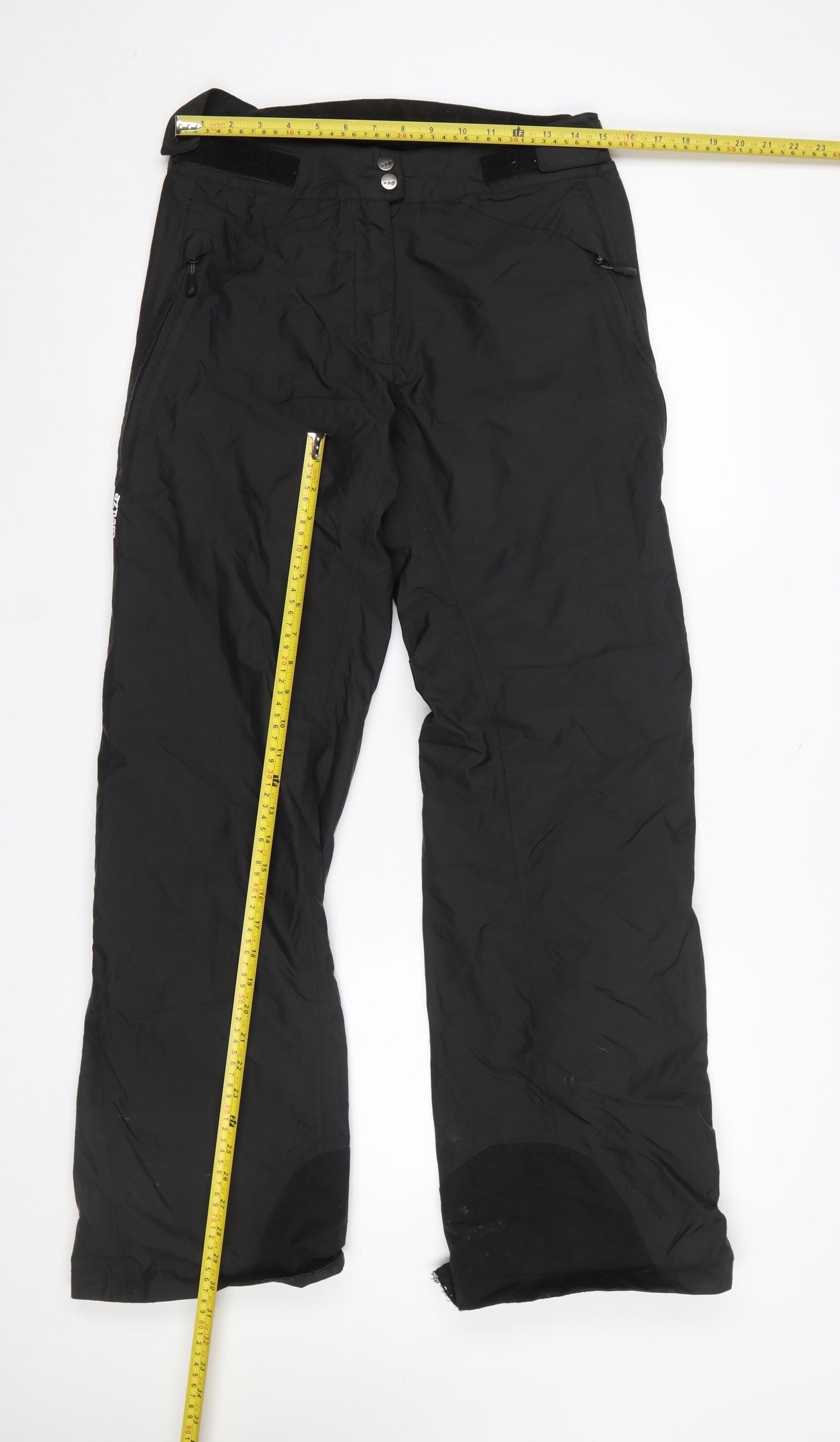 Wedze Womens Black Waterproof Snow Pants Size 12 Insulated Ski Trousers