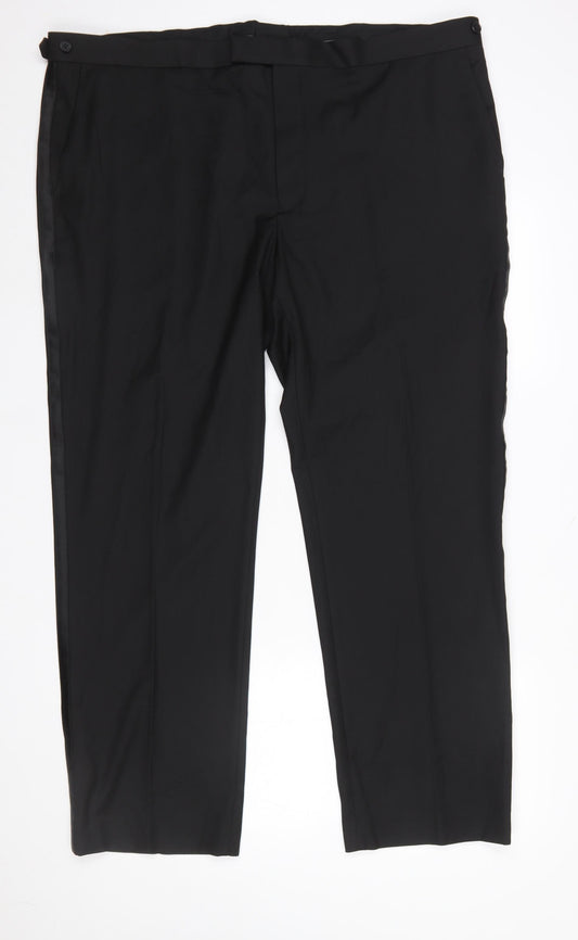 Marks and Spencer Men's Black 44 Regular Fit Dress Pants