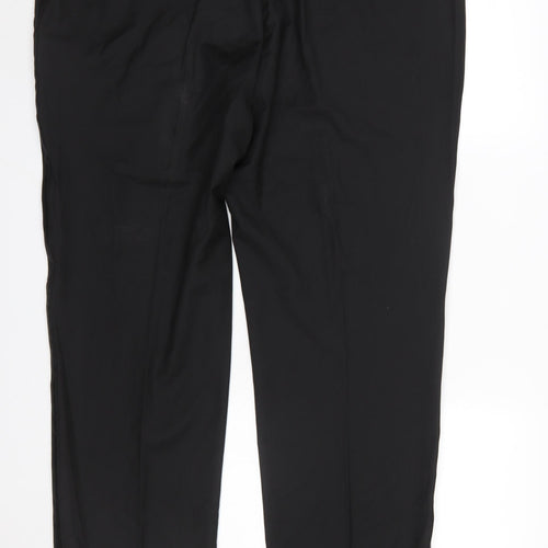 Marks and Spencer Men's Black 44 Regular Fit Dress Pants