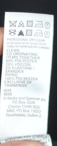 Marks and Spencer Men's Black 44 Regular Fit Dress Pants