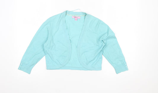 Monsoon Women's Blue V-Neck Long Sleeve Cardigan Size 12