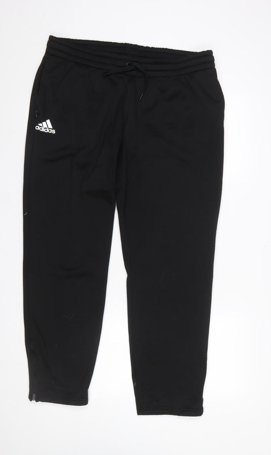 Adidas Womens Black Jogger Trousers Size L Polyester Sportswear