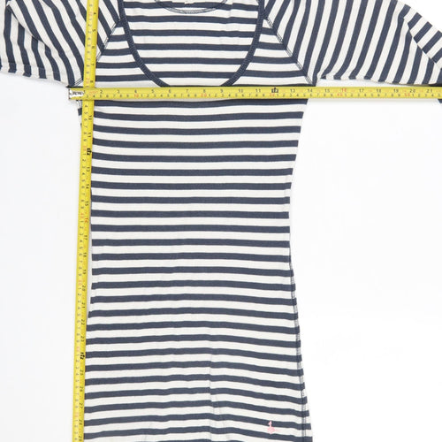 Jack Wills Women's Blue Striped Long Sleeve Cotton T-Shirt UK12