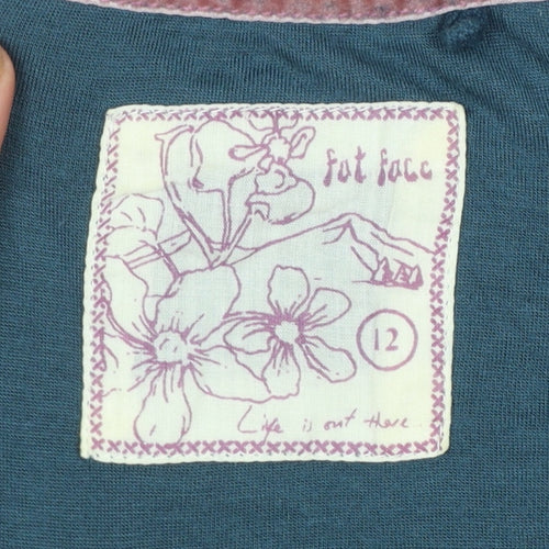 Fat Face Women's Blue Floral Knee Length Viscose A-Line Dress Size 12