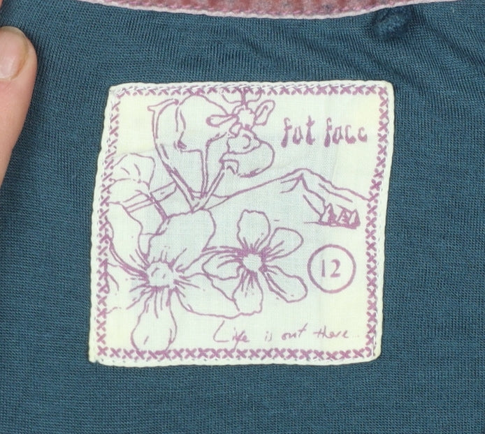 Fat Face Women's Blue Floral Knee Length Viscose A-Line Dress Size 12