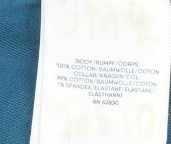 Lands' End Men's Blue Long Sleeve Cotton Polo Shirt XL Classic Fit