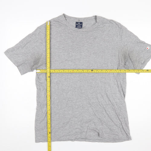 Champion Men's Grey Cotton Crew Neck Short Sleeve T-Shirt Size L