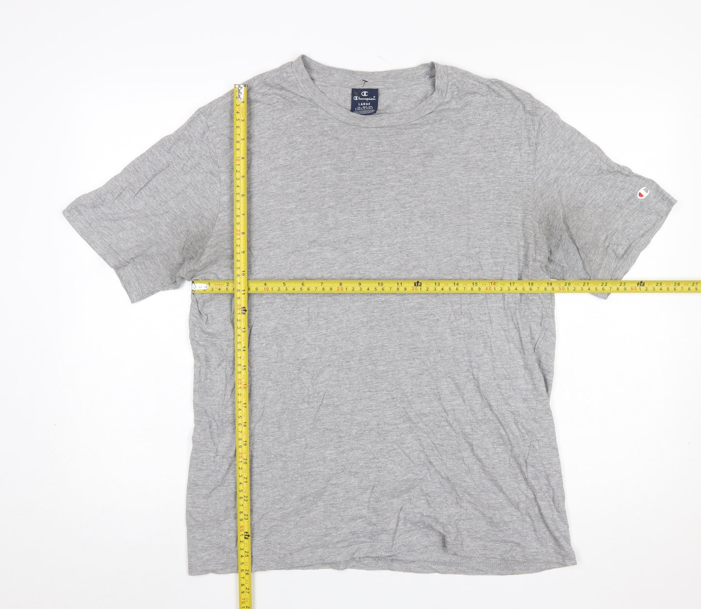 Champion Men's Grey Cotton Crew Neck Short Sleeve T-Shirt Size L