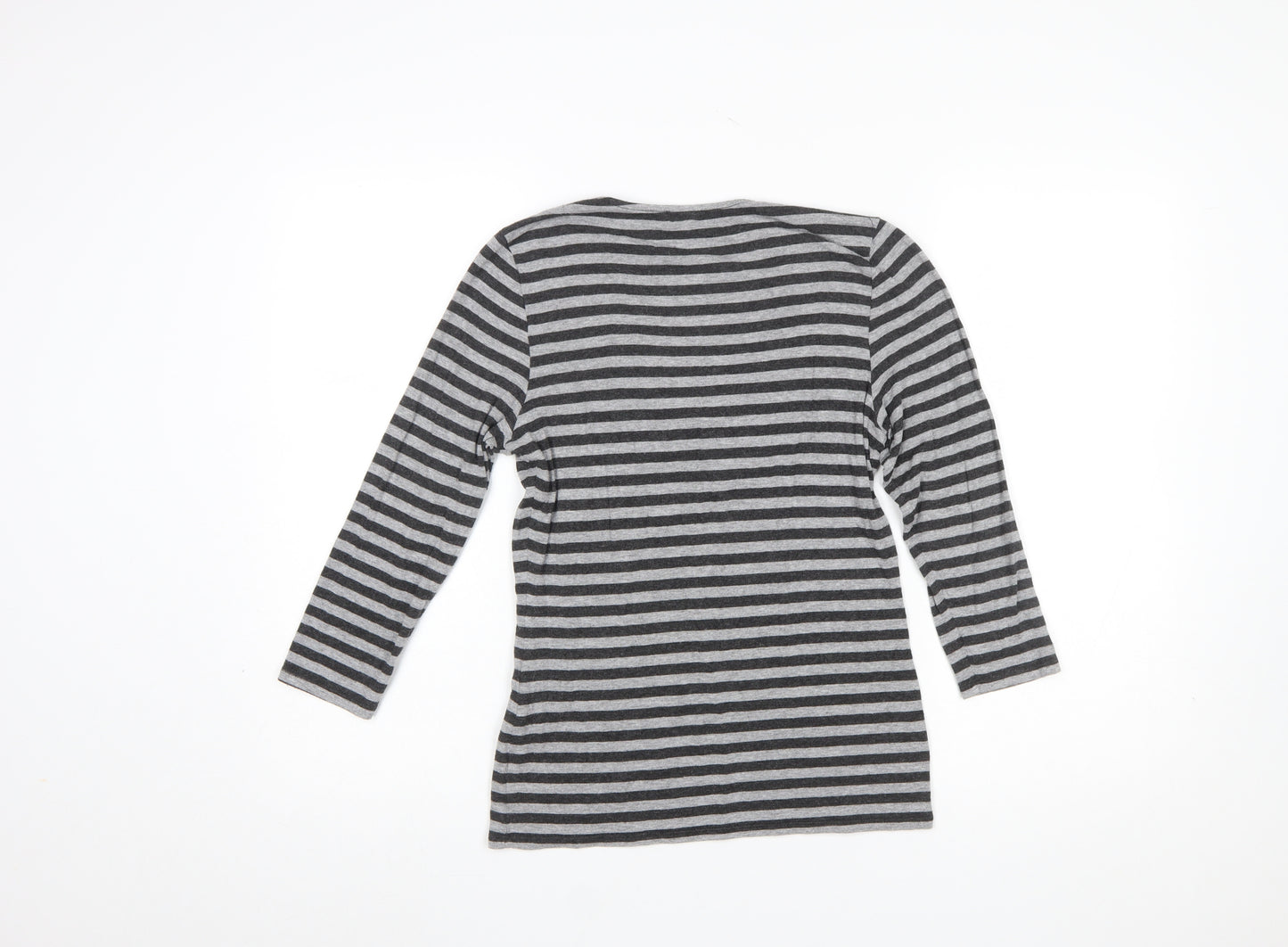 Phase Eight Women's Grey Striped Cowl Neck Jersey Top Size 12