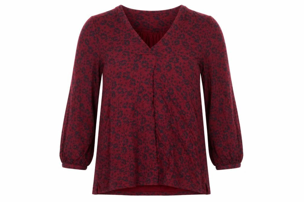 FatFace Womens Red Animal Print Viscose Tunic Blouse UK 12