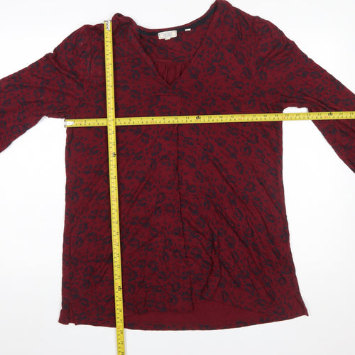 FatFace Womens Red Animal Print Viscose Tunic Blouse UK 12