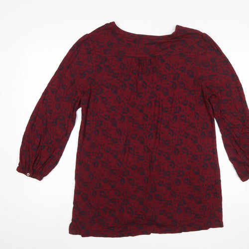 FatFace Womens Red Animal Print Viscose Tunic Blouse UK 12