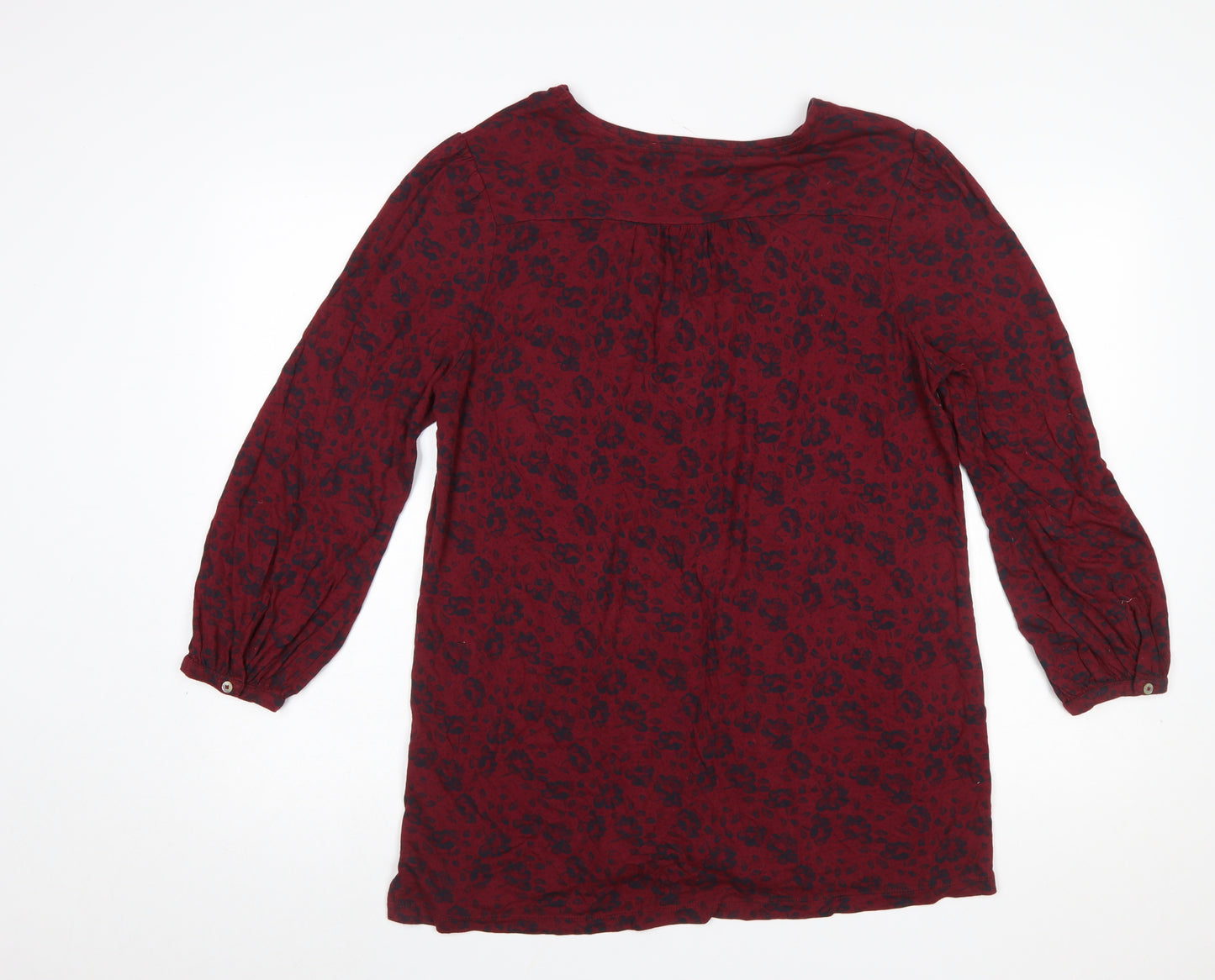 FatFace Womens Red Animal Print Viscose Tunic Blouse UK 12