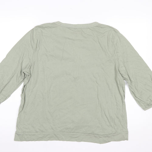 David Emanuel Women’s Green Cotton 3/4 Sleeve Tunic Blouse Size 20