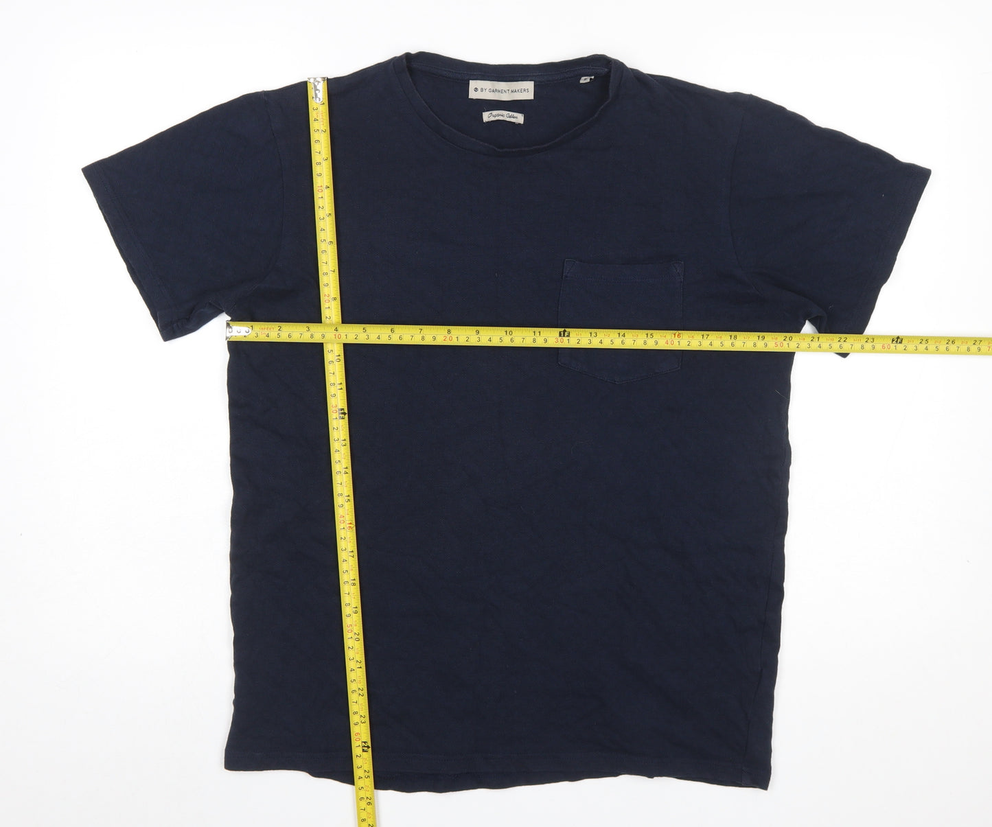 By Garment Makers Men's Navy Organic Cotton Crew Neck T-Shirt Size M