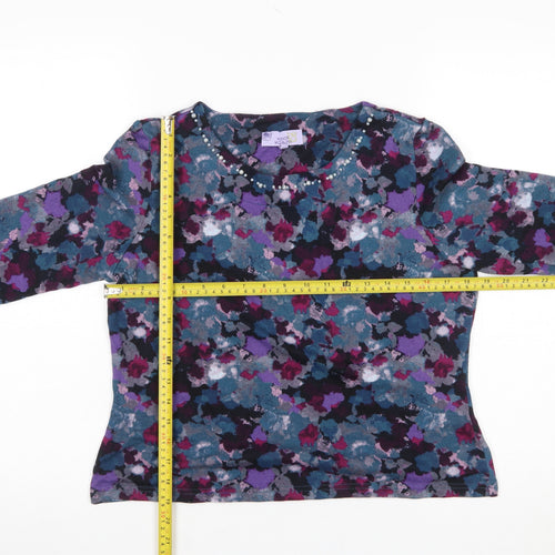 Honor Millburn Womens Multicoloured Floral 3/4 Sleeve Tunic Blouse Size 12