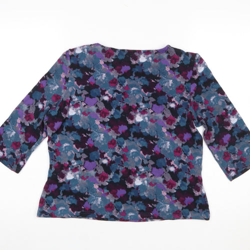 Honor Millburn Womens Multicoloured Floral 3/4 Sleeve Tunic Blouse Size 12