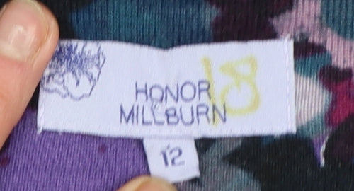 Honor Millburn Womens Multicoloured Floral 3/4 Sleeve Tunic Blouse Size 12
