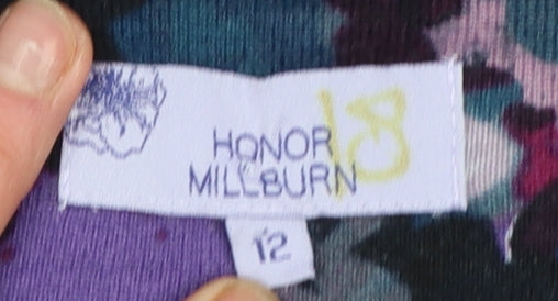 Honor Millburn Womens Multicoloured Floral 3/4 Sleeve Tunic Blouse Size 12