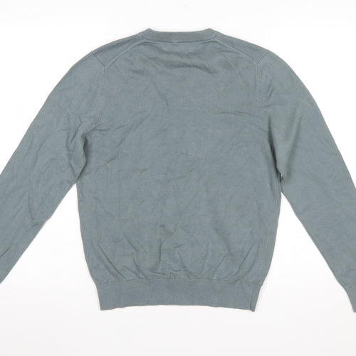 Marks and Spencer Men’s Grey V-Neck Pure Cotton Jumper Size S Regular