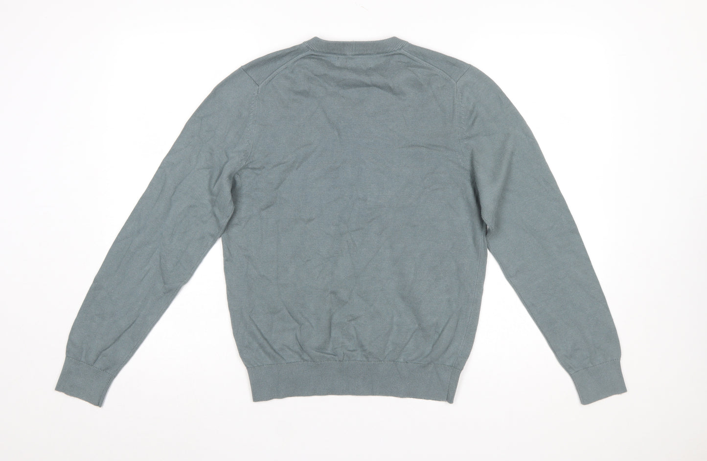Marks and Spencer Men’s Grey V-Neck Pure Cotton Jumper Size S Regular