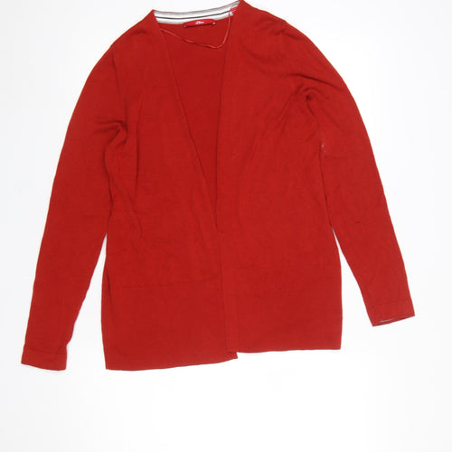 s.Oliver Women's Red Cardigan Size 10 Viscose Cotton Knit