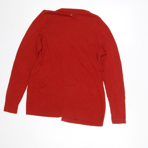 s.Oliver Women's Red Cardigan Size 10 Viscose Cotton Knit