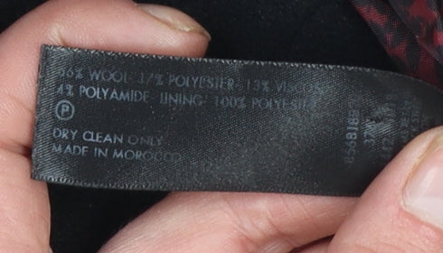 Debenhams Women’s Black Wool Blend Pea Coat Size 16 Double-Breasted Smart Jacket