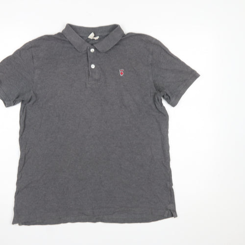 Knowledge Cotton Apparel Men's Grey Organic Cotton Polo Shirt L