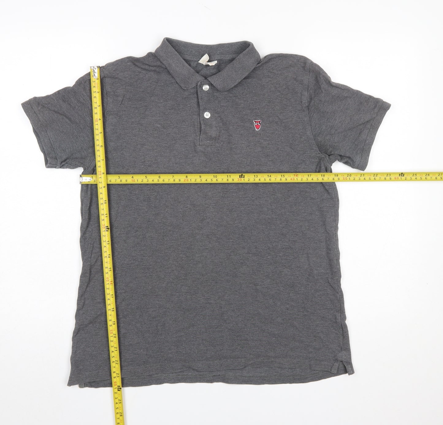 Knowledge Cotton Apparel Men's Grey Organic Cotton Polo Shirt L