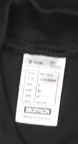 Decathlon Men's Black Long Sleeve Compression Top L Athletic Fit