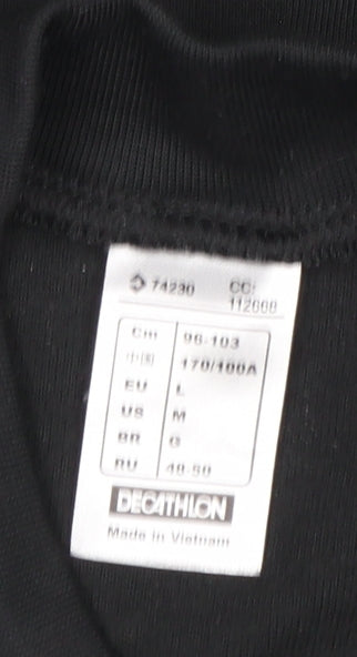 Decathlon Men's Black Long Sleeve Compression Top L Athletic Fit