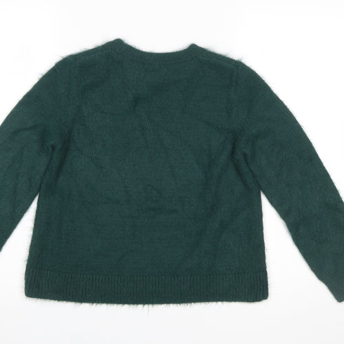 H&M Women's Green XS Crew Neck Long Sleeve Pullover Jumper