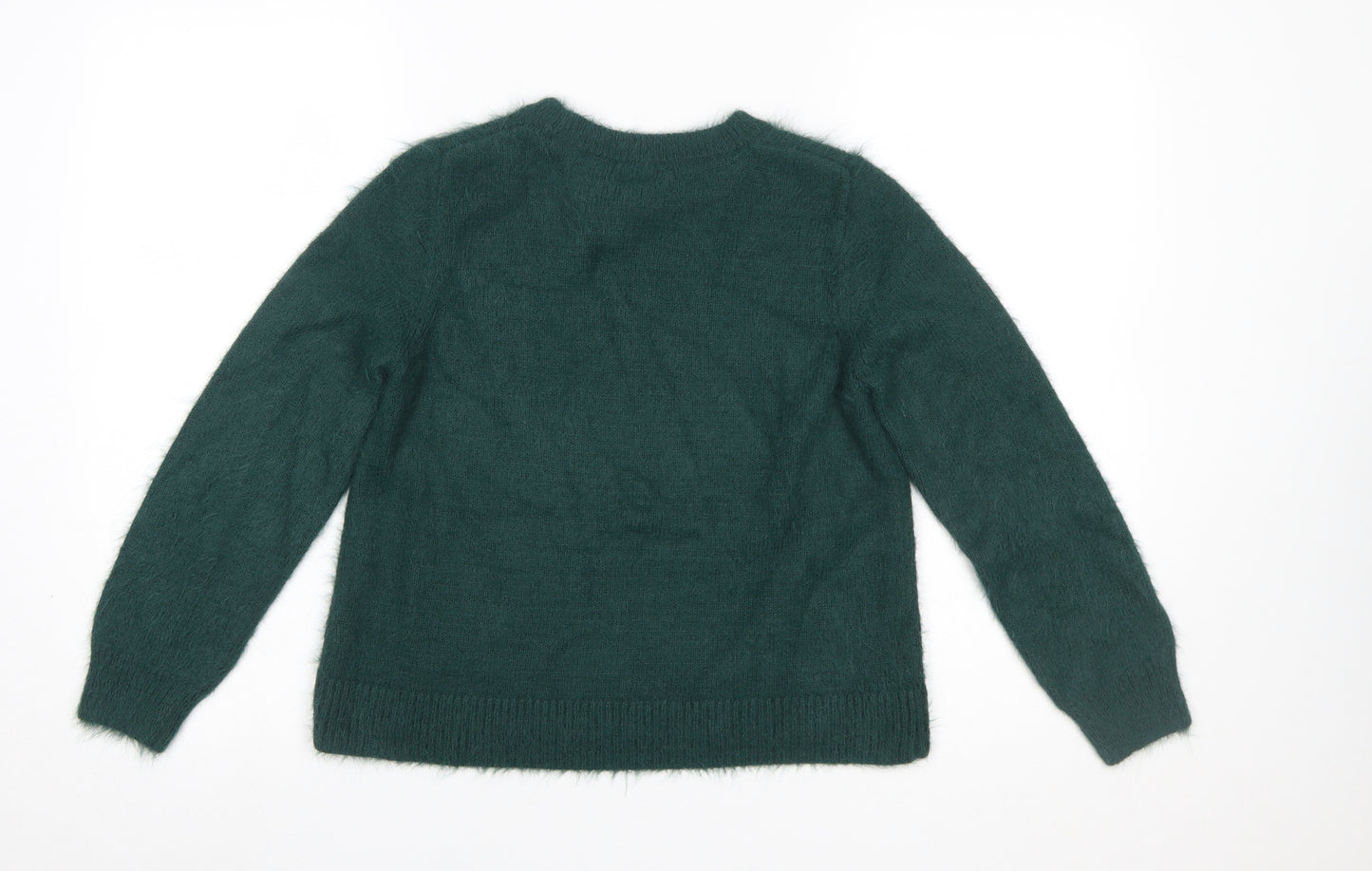 H&M Women's Green XS Crew Neck Long Sleeve Pullover Jumper